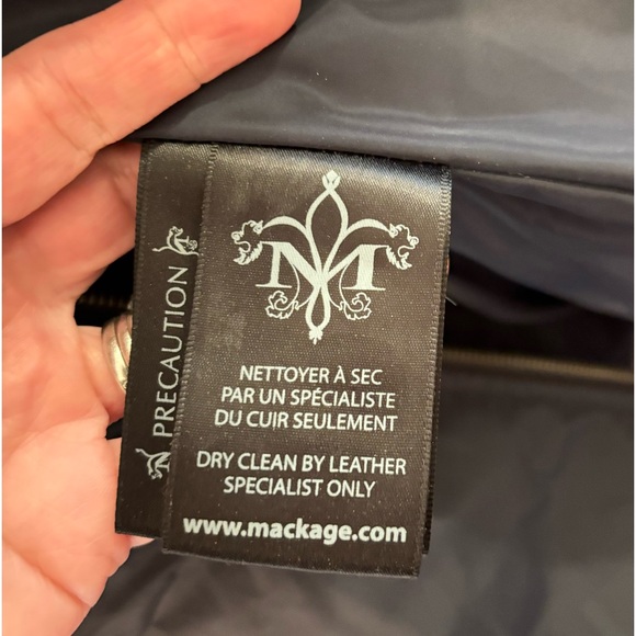 MACKAGE KAY down coat with natural fur Signature Mackage Collar Blue Size XS - Picture 6 of 9